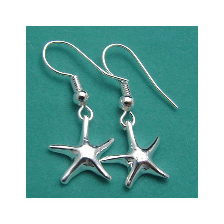 Wholesale Fashion jewelry from China Silver Sweet Smooth Surface Starfish Earrings For Women Wedding Jewelry Gift TGSPDE216 2