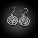 Wholesale Romantic Silver Hollow Out Round Plate Earrings Charm Women Jewelry Fashion Wedding Engagement Party Gift TGSPDE220 1 small