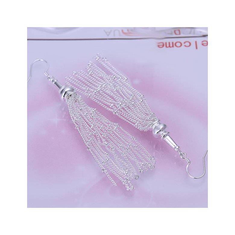 Wholesale Popular Vintage Long Earrings Silver color Tassel Earrings High Quality Earrings Fashion Jewelry for Women Best Gift TGSPDE221 0