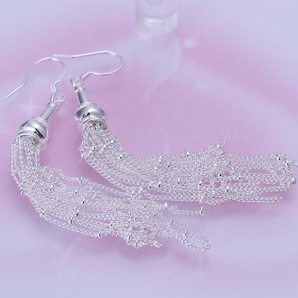 Wholesale Popular Vintage Long Earrings Silver color Tassel Earrings High Quality Earrings Fashion Jewelry for Women Best Gift TGSPDE221 2