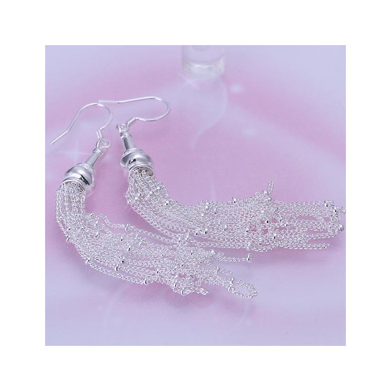 Wholesale Popular Vintage Long Earrings Silver color Tassel Earrings High Quality Earrings Fashion Jewelry for Women Best Gift TGSPDE221 2