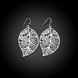 Wholesale Romantic Silver Plated Dangle Earring simple design big leaf hollow earring jewelry  TGSPDE223 1 small