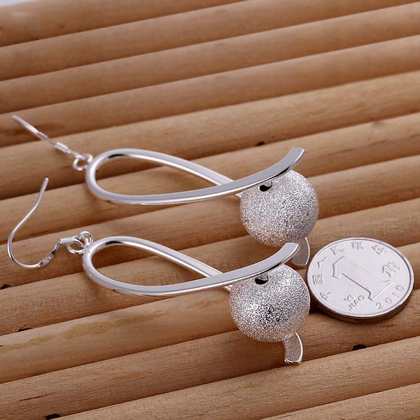 Wholesale Classic Silver Ball Dangle Earring Long twist Sanding Ball Earring For Women Wedding Fashion Jewelry TGSPDE224 1