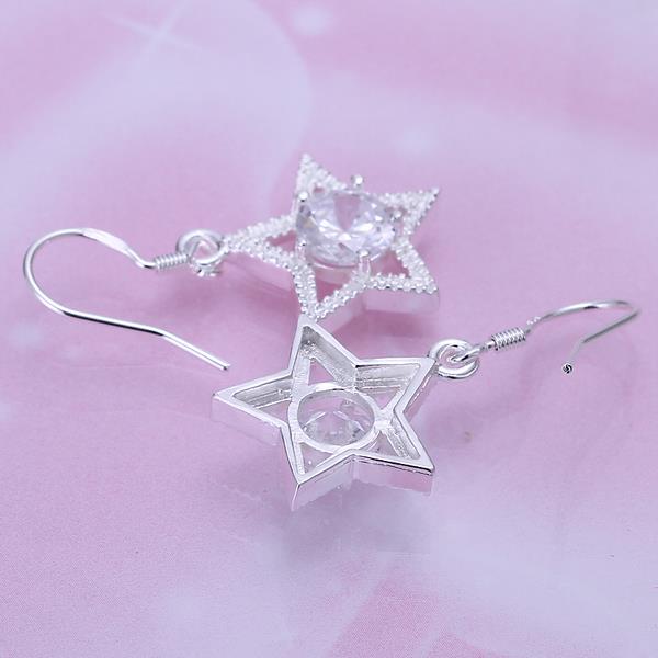 Wholesale Fashion Classic Silver Star Dangle Earring shinny big zircon women earring jewelry from China TGSPDE227 0
