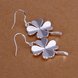 Wholesale Romantic Silver Plated Dangle Earring for women simple design four leaf clover earring   TGSPDE229 2 small