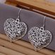 Wholesale China fashion jewelry Hollow Leaf Heart shape Vintage Long Drop Dangle Earrings For Women wedding party Jewelry TGSPDE230 2 small