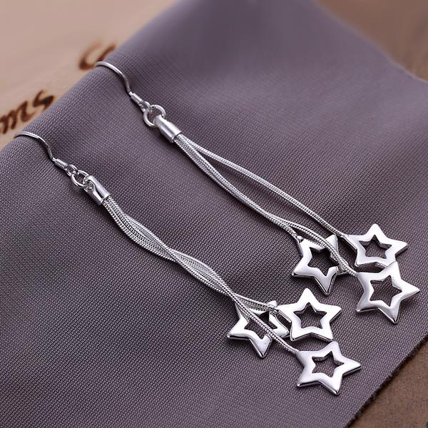 Wholesale Romantic Silver Star Dangle Earring fashion tassels earring jewelry wholesale from China TGSPDE231 0