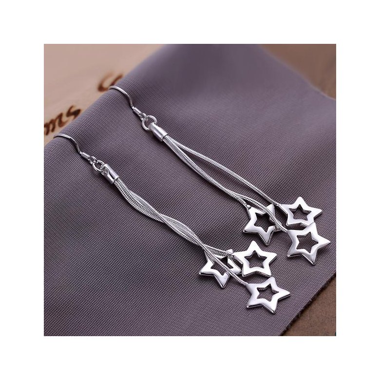 Wholesale Romantic Silver Star Dangle Earring fashion tassels earring jewelry wholesale from China TGSPDE231 0