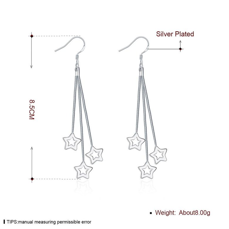 Wholesale Romantic Silver Star Dangle Earring fashion tassels earring jewelry wholesale from China TGSPDE231 1