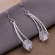 Wholesale Trendy Silver curved Dangle Earring High Quality Woman Fashion Earrings Retro Long Cubic Zirconia Pop Hook Earrings TGSPDE233 0 small