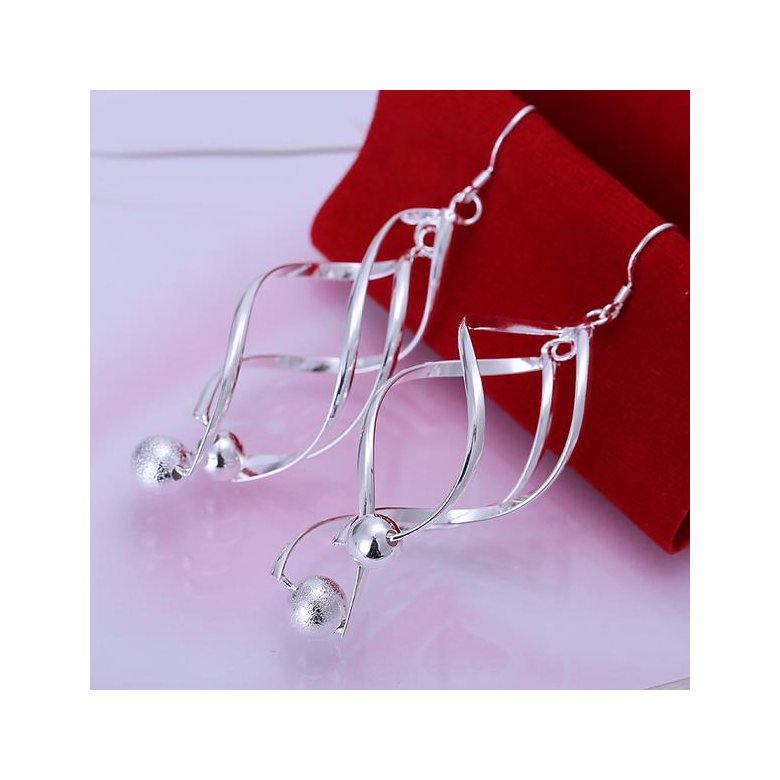 Wholesale Trendy Silver Plated Dangle Earring High Quality Twist Long Drop wedding party Earring Jewelry TGSPDE235 0