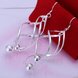 Wholesale Trendy Silver Plated Dangle Earring High Quality Twist Long Drop wedding party Earring Jewelry TGSPDE235 0 small
