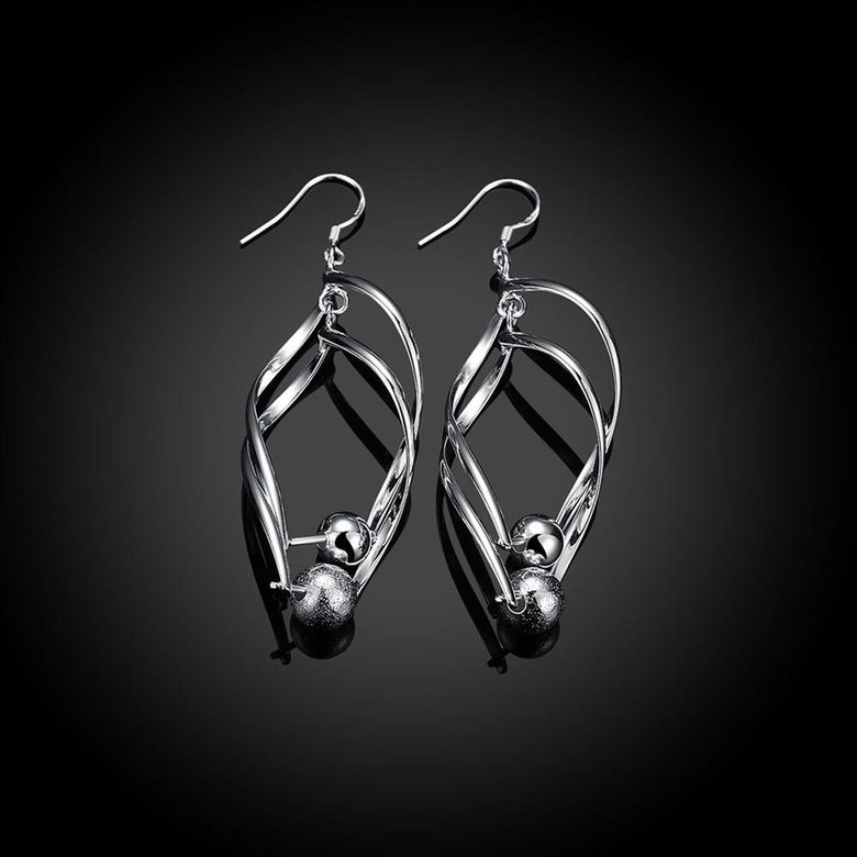 Wholesale Trendy Silver Plated Dangle Earring High Quality Twist Long Drop wedding party Earring Jewelry TGSPDE235 1