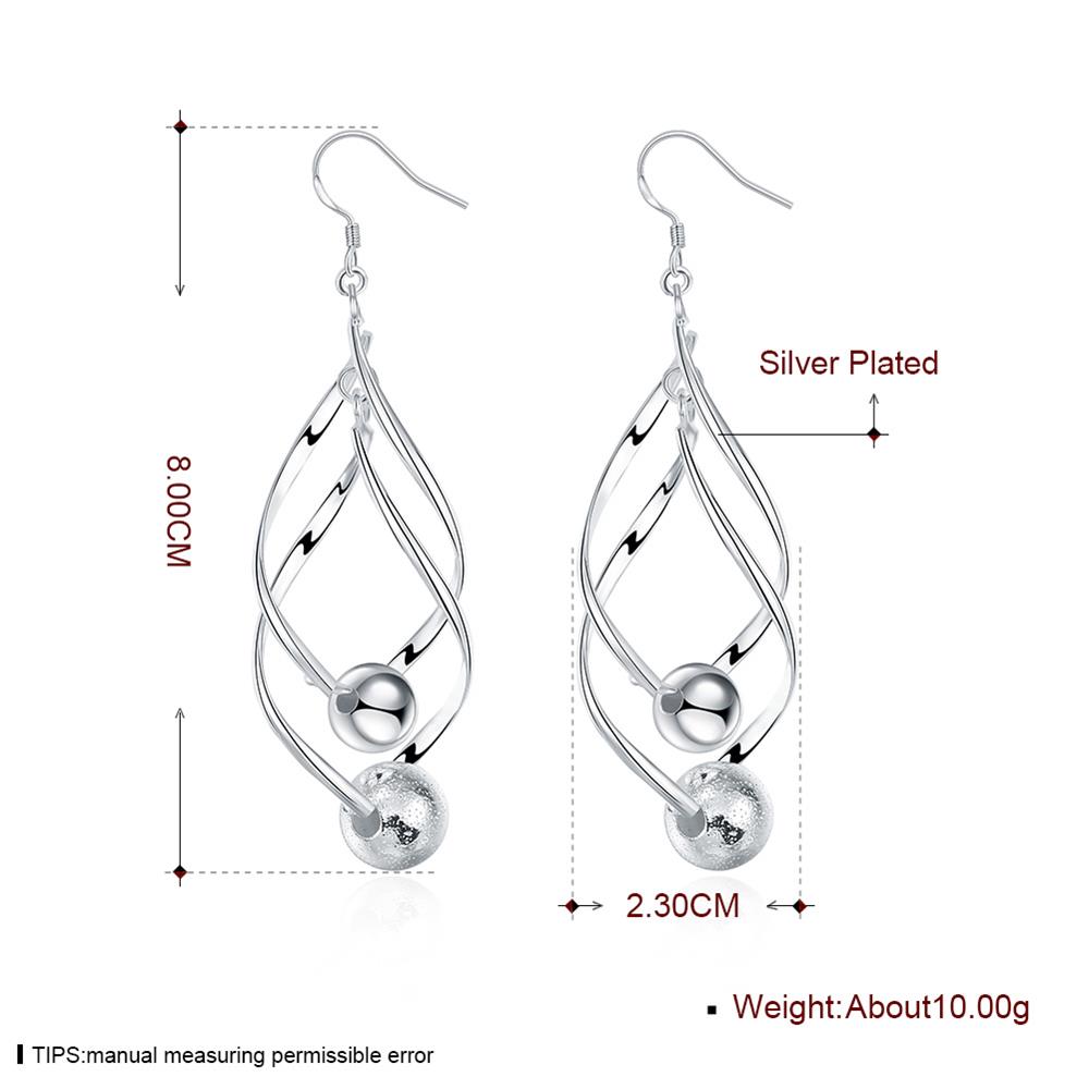 Wholesale Trendy Silver Plated Dangle Earring High Quality Twist Long Drop wedding party Earring Jewelry TGSPDE235 5