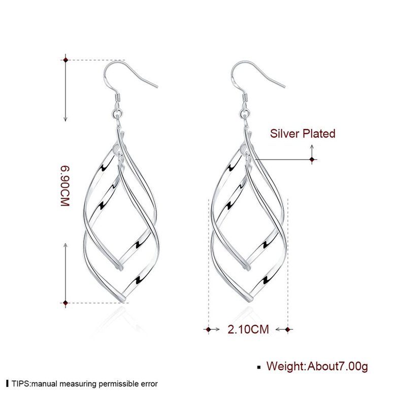 Wholesale Trendy Silver Plated Dangle Earring High Quality Twist Long Drop wedding party Earring Jewelry TGSPDE236 0