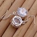 Wholesale Romantic Silver big round zircon Dangle Earring shinny elegant earring for women wedding jewelry TGSPDE240 2 small