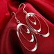 Wholesale Romantic Silver Round Dangle Earring Three Circle Drop Earrings For Women Wedding Fashion Jewelry TGSPDE244 3 small