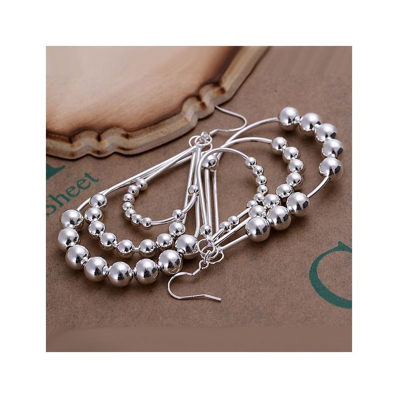Wholesale Trendy Silver little beads Water Drop Dangle Earring unique women wedding jewelry TGSPDE249 1