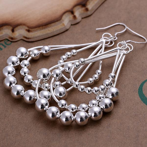 Wholesale Trendy Silver little beads Water Drop Dangle Earring unique women wedding jewelry TGSPDE249 2