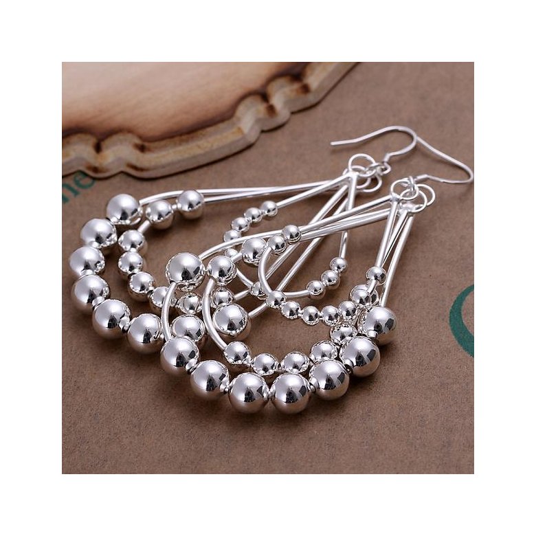 Wholesale Trendy Silver little beads Water Drop Dangle Earring unique women wedding jewelry TGSPDE249 2