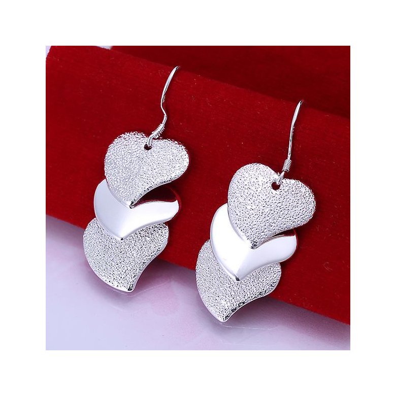 Wholesale Romantic Silver Heart Dangle Earring high quality unique women jewelry fine gift TGSPDE250 1