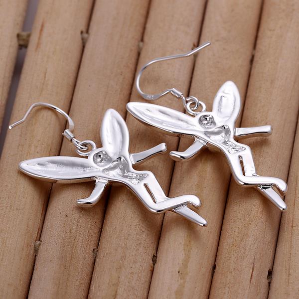 Wholesale Romantic Silver plated Figure Dangle Earring unique design elegant angel earring for women wedding party jewelry   TGSPDE251 0