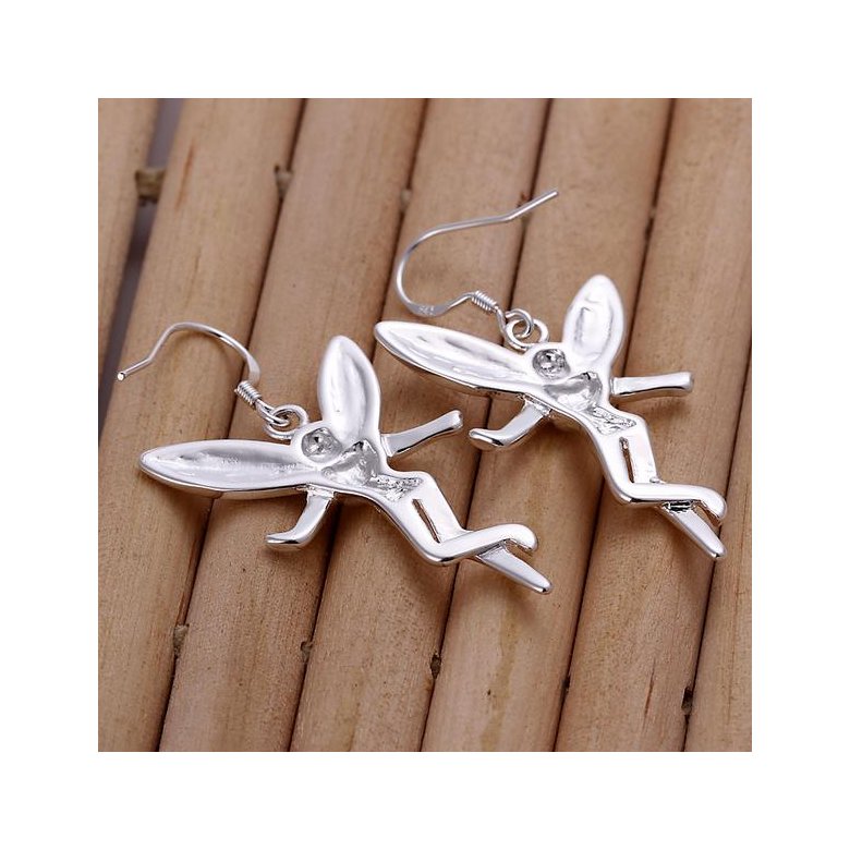 Wholesale Romantic Silver plated Figure Dangle Earring unique design elegant angel earring for women wedding party jewelry   TGSPDE251 0