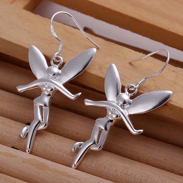 Wholesale Romantic Silver plated Figure Dangle Earring unique design elegant angel earring for women wedding party jewelry   TGSPDE251 1