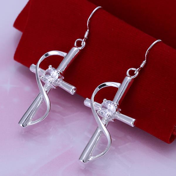 Wholesale Classic Cross Earrings For Women With Dazzling Cubic Zircon Stone Fashion Twist Design Factory Drop Earrings TGSPDE252 0