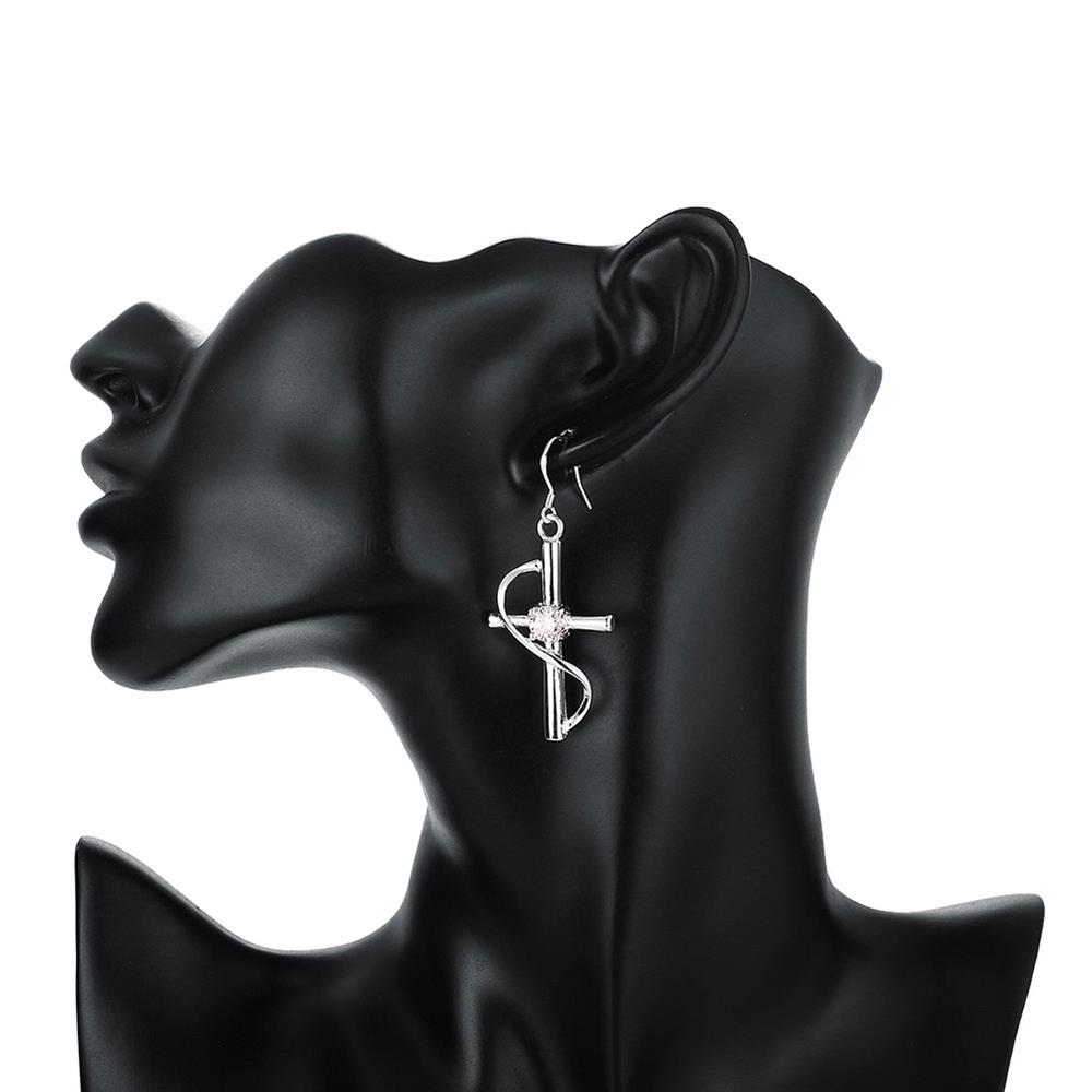 Wholesale Classic Cross Earrings For Women With Dazzling Cubic Zircon Stone Fashion Twist Design Factory Drop Earrings TGSPDE252 3