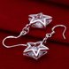 Wholesale New Arrival Crystal Star dangle Earrings for Women Girls Fashion CZ Zircon Silver Color Five Pointed Star Earrings Party Jewelry TGSPDE254 0 small