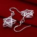 Wholesale New Arrival Crystal Star dangle Earrings for Women Girls Fashion CZ Zircon Silver Color Five Pointed Star Earrings Party Jewelry TGSPDE254 2 small