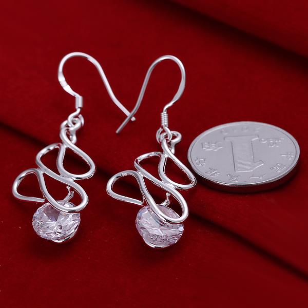 Wholesale Fine hot charm women lady Valentine's gift silver color crystal charm Women circles earrings free shipping jewelry TGSPDE255 1