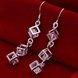 Wholesale Trendy Silver Geometric CZ Dangle Earring hot sale sparking cubic Elegant Long for Women Ear delicate cute Earings TGSPDE257 0 small