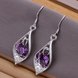 Wholesale Romantic Silver water drop CZ Dangle Earring Fashion Jewelry High Quality Crystal Zircon purple Hot Selling Earrings TGSPDE258 1 small