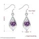 Wholesale Romantic Silver water drop CZ Dangle Earring Fashion Jewelry High Quality Crystal Zircon purple Hot Selling Earrings TGSPDE258 2 small