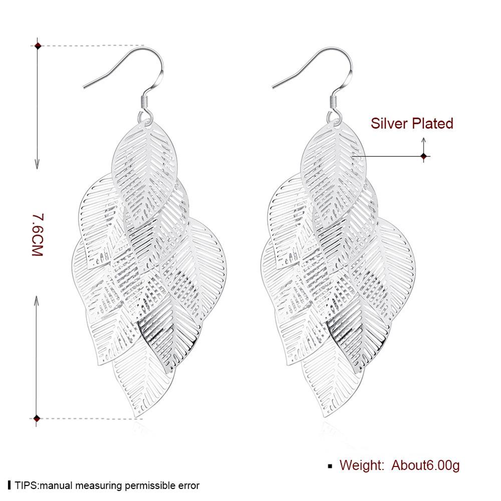 Wholesale Fashion jewelry China silver color earring High Quality for Woman Retro Hollow Maple Leaf Exaggerated Long Tassel jewelry  TGSPDE261 1