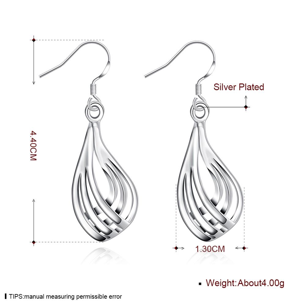 Wholesale Fashion jewelry China Silver plated Water Drop Dangle Earring  Twist Wave Line Earring fine Jewelry gift TGSPDE265 0