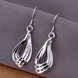 Wholesale Fashion jewelry China Silver plated Water Drop Dangle Earring  Twist Wave Line Earring fine Jewelry gift TGSPDE265 1 small
