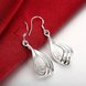 Wholesale Fashion jewelry China Silver plated Water Drop Dangle Earring  Twist Wave Line Earring fine Jewelry gift TGSPDE265 2 small