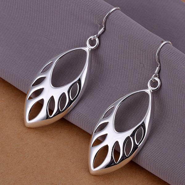 Wholesale Trendy Ethnic Style leaf Shape Hook Earring for Female Simple Design Silver Color Elegant Women Earring Minimalist Gift Dropship TGSPDE266 0