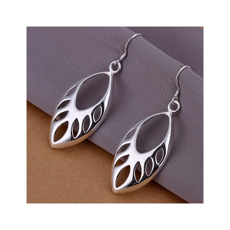 Wholesale Trendy Ethnic Style leaf Shape Hook Earring for Female Simple Design Silver Color Elegant Women Earring Minimalist Gift Dropship TGSPDE266 0