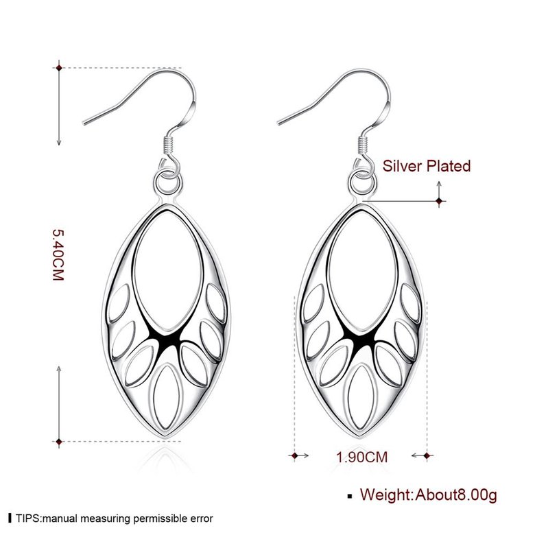 Wholesale Trendy Ethnic Style leaf Shape Hook Earring for Female Simple Design Silver Color Elegant Women Earring Minimalist Gift Dropship TGSPDE266 1