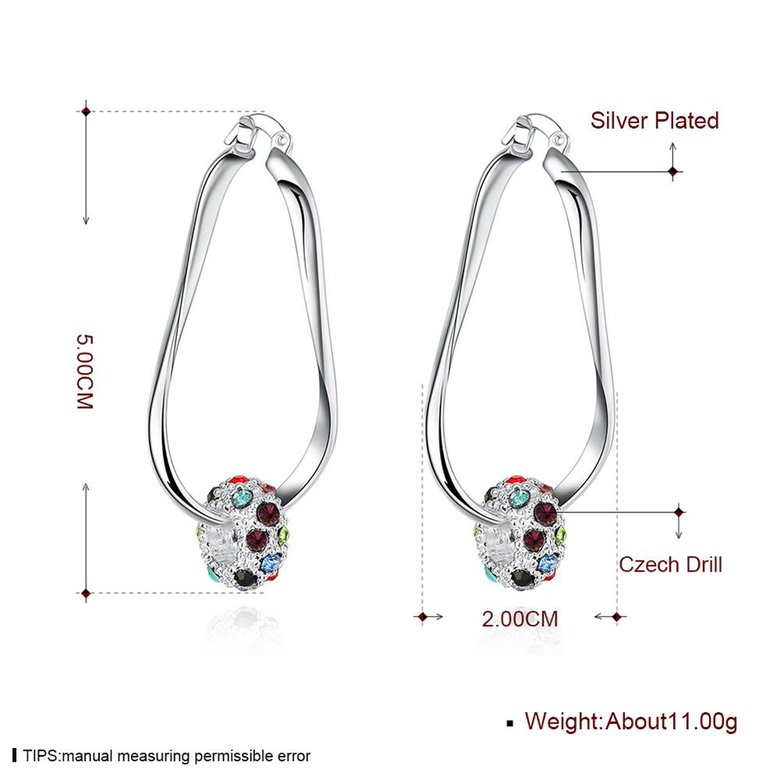 Wholesale Romantic Silver plated  colourful zircon crystal ball Dangle Earring  fashion earrings brand exaggerated wholesale jewelry TGSPDE271 0