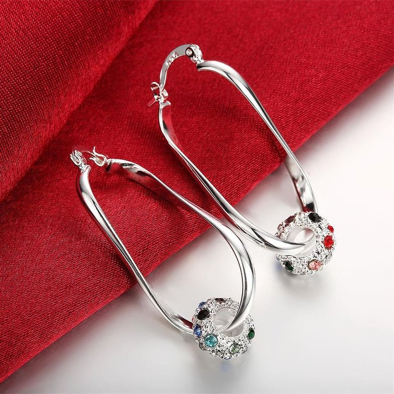 Wholesale Romantic Silver plated  colourful zircon crystal ball Dangle Earring  fashion earrings brand exaggerated wholesale jewelry TGSPDE271 4