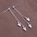 Wholesale Trendy Silver Heart Dangle Earring new woman Jewelry tassel heart wedding party earrings TGSPDE273 1 small