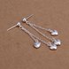 Wholesale Trendy Silver Heart Dangle Earring new woman Jewelry tassel heart wedding party earrings TGSPDE273 2 small