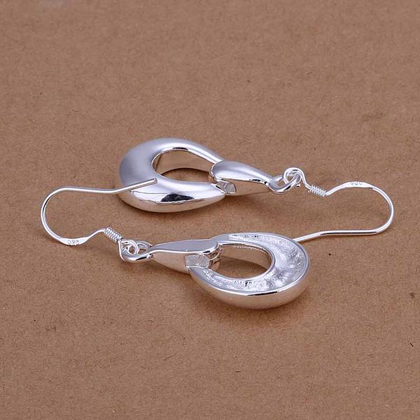 Wholesale Fine hot charm women lady Valentine's gift silver color water drop charm Women circles earrings free shipping jewelry TGSPDE275 0