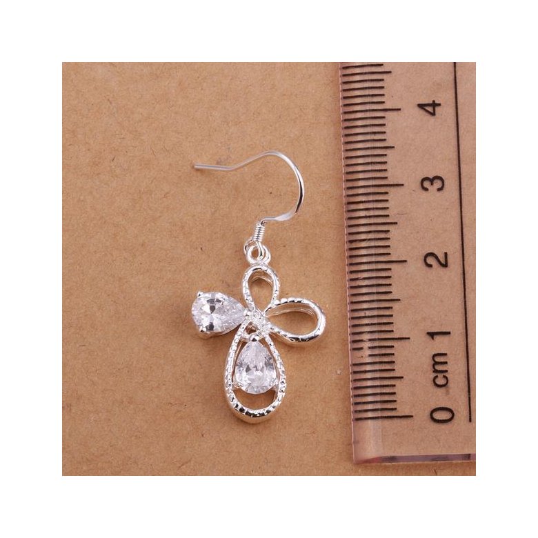 Wholesale Romantic Silver water drop zircon Dangle Earring shinny elegant earring for women wedding jewelry TGSPDE283 0