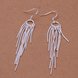 Wholesale New Silver Color Long Tassel Earrings for Women Bridal Drop Dangling Earrings Brincos Wedding Jewelry TGSPDE292 1 small